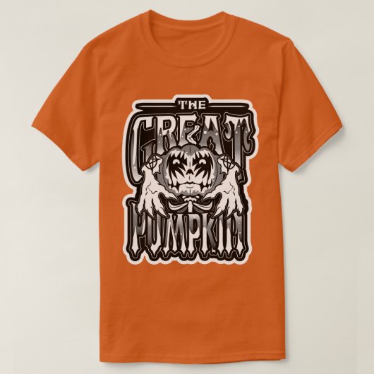 Goth Great Pumpkin Grayscale T-Shirt (Design vorne)