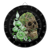 Goth Green Floral Tree Skull Dartscheibe (vorne)