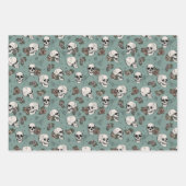 Goth Green Skulls and Stripes Halloween Geschenkpapier Set (Vorderseite 3)