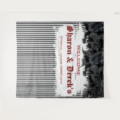 Goth Grunge Black Stripes Schwarze Rose Hochzeit Wandteppich (Vorderseite (Horizontal))