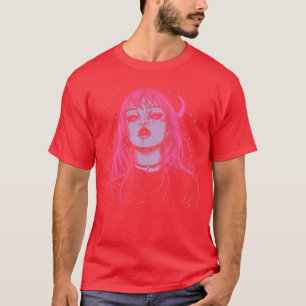 Goth Grunge Dämon Anime Mädchen Waifu Horror Alt P T-Shirt