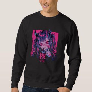 Goth Grunge Demon Anime Girl Waifu Horror Alt Aest Sweatshirt