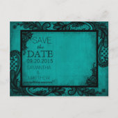 Goth Grunge Lace Foto Save the Date Ankündigungspostkarte (Rückseite)