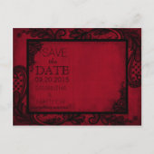 Goth Grunge Lace Foto Save the Date Ankündigungspostkarte (Rückseite)