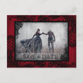 Goth Grunge Lace Foto Save the Date Ankündigungspostkarte (Vorderseite)