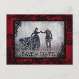 Goth Grunge Lace Foto Save the Date Ankündigungspostkarte