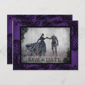 Goth Grunge Lace Foto Save the Date Ankündigungspostkarte (Vorne/Hinten)