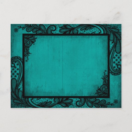 Goth Grunge Lace Save the Date Ankündigungspostkarte (Rückseite)