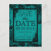 Goth Grunge Lace Save the Date Ankündigungspostkarte (Vorderseite)