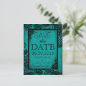 Goth Grunge Lace Save the Date Ankündigungspostkarte (Stehend Vorderseite)