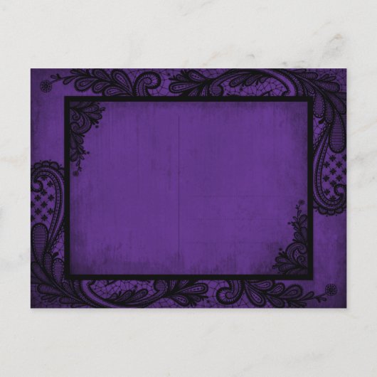 Goth Grunge Lace Save the Date Ankündigungspostkarte (Rückseite)