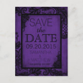 Goth Grunge Lace Save the Date Ankündigungspostkarte (Vorderseite)