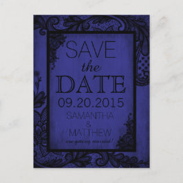 Goth Grunge Lace Save the Date Ankündigungspostkarte