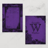 Goth Grunge Lace Wedding Platzkarten (Vorne/Hinten)