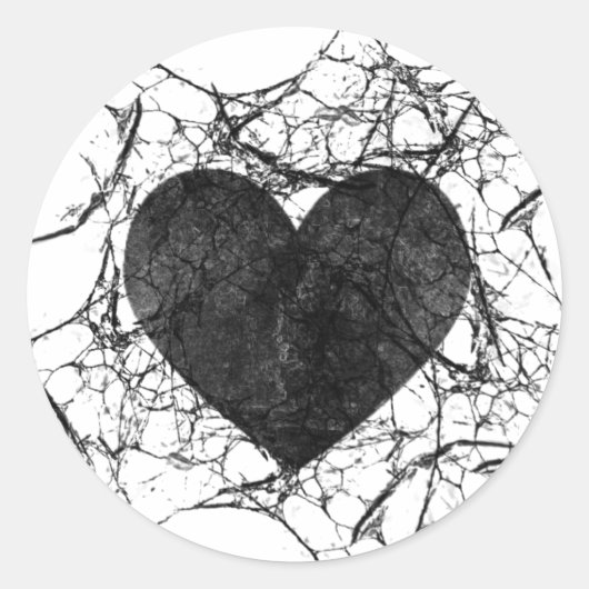 Goth Grunge Shattered Heart Stickers (Vorderseite)
