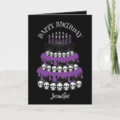 Goth Grunge Skulls Cake Happy Birthday Karte (Vorderseite)