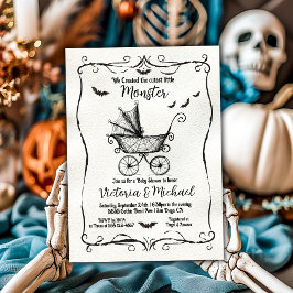 Goth Halloween Carriage Baby Shower Einladung
