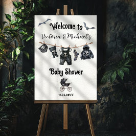 Goth Halloween Clothesline Baby Dusche Empfang Poster