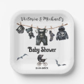 Goth Halloween Clothesline Baby Dusche Pappteller (Vorderseite)