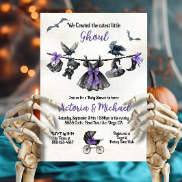 Goth Halloween Clothesline Girl Baby Dusche Einladung