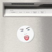 Goth Halloween Fangs Vampire Woman Face Magnet (In Situ (Geschirrspüler))