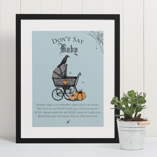 Goth Halloween Say Baby Blue Shower Game nicht Poster