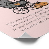 Goth Halloween Say Baby Pink Shower Game Poster (Ecke)