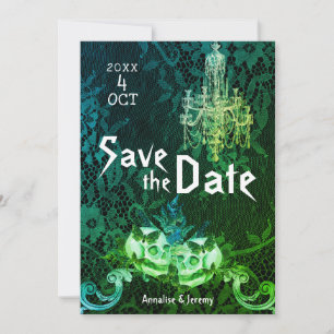 Goth Halloween Schädel Hochzeit Save The Date