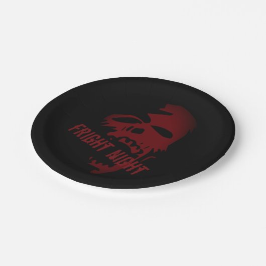 Goth Halloween Skeleton Skull Red Black Pappteller (Schrägansicht)