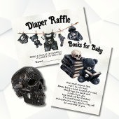 Goth Halloween Wäscheleine Skull Diaper Tombolen Einladung