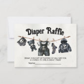 Goth Halloween Wäscheleine Skull Diaper Tombolen Einladung (Vorderseite)