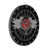 Goth Heart mit Angel Wings Dartscheibe (Vorderseite Links)