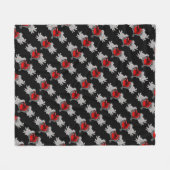 Goth Heart mit Angel Wings Fleece Blanket (Vorderseite (Horizontal))