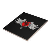 Goth Heart mit Angel Wings Fliese (Seite)