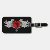 Goth Heart mit Angel Wings Gepäckanhänger (Vorderseite horizontal)