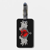 Goth Heart mit Angel Wings Gepäckanhänger (Rückseite vertikal)
