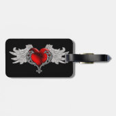 Goth Heart mit Angel Wings Gepäckanhänger (Rückseite horizontal)