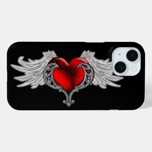 Goth Heart mit Angel Wings iPhone 7 Fall Case-Mate iPhone Hülle (Rückseite (Horizontal))