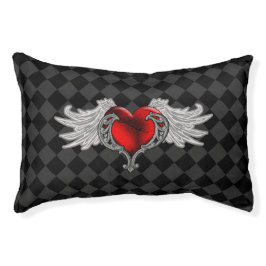 Goth Heart mit Angel Wings Kleines Haustier Bett Haustierbett