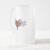 Goth Heart mit Angel Wings Mattglas Bierglas (Vorderseite Links)