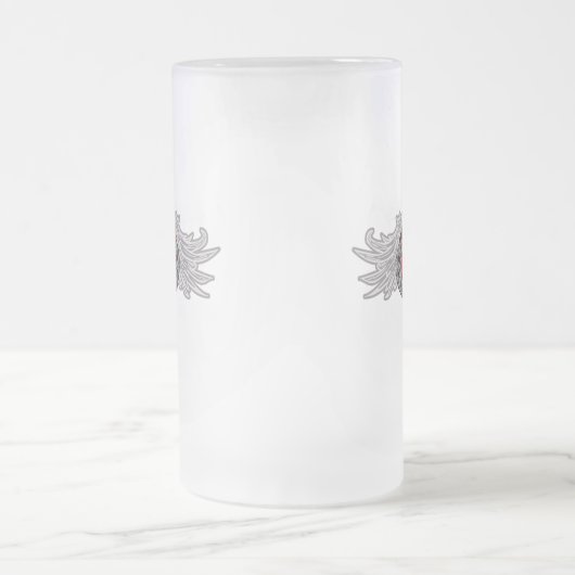 Goth Heart mit Angel Wings Mattglas Bierglas (Mittel)