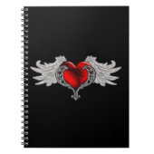 Goth Heart mit Angel Wings Notizblock (Vorderseite)