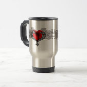 Goth Heart mit Angel Wings Reisebecher (Vorderseite Links)