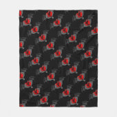 Goth Heart mit Bat Wings Fleece Blanket (Vorderseite)