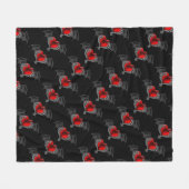 Goth Heart mit Bat Wings Fleece Blanket (Vorderseite (Horizontal))