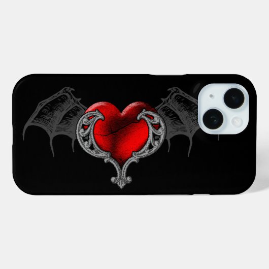 Goth Heart mit Bat Wings iPhone 7 Fall Case-Mate iPhone Hülle (Rückseite (Horizontal))