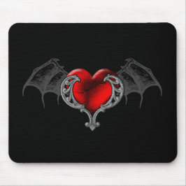 Goth Heart mit Bat Wings Mousepad