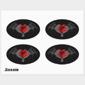 Goth Heart mit Bat Wings Sticker (Blatt)