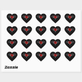 Goth Heart mit Bat Wings Sticker (Blatt)