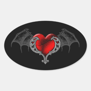 Goth Heart mit Fledermausflügeln Sticker